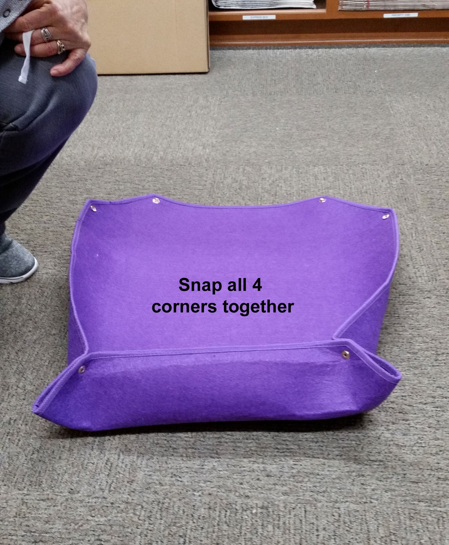 Cat Bed Felt Fabric - Large Green