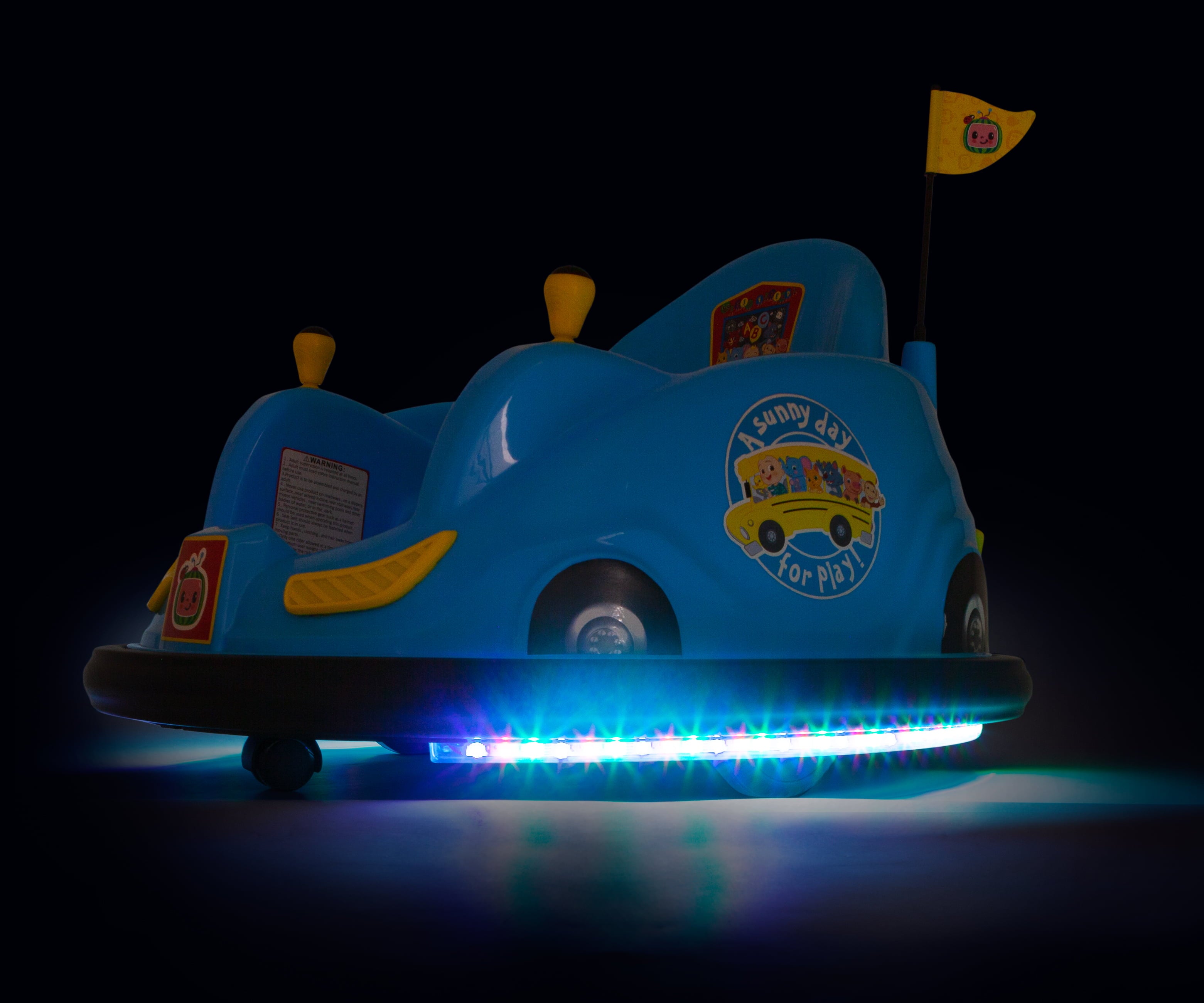 CoComelon 6V Bumper Car， Battery Powered， Electric Ride On by Flybar， Includes Charger