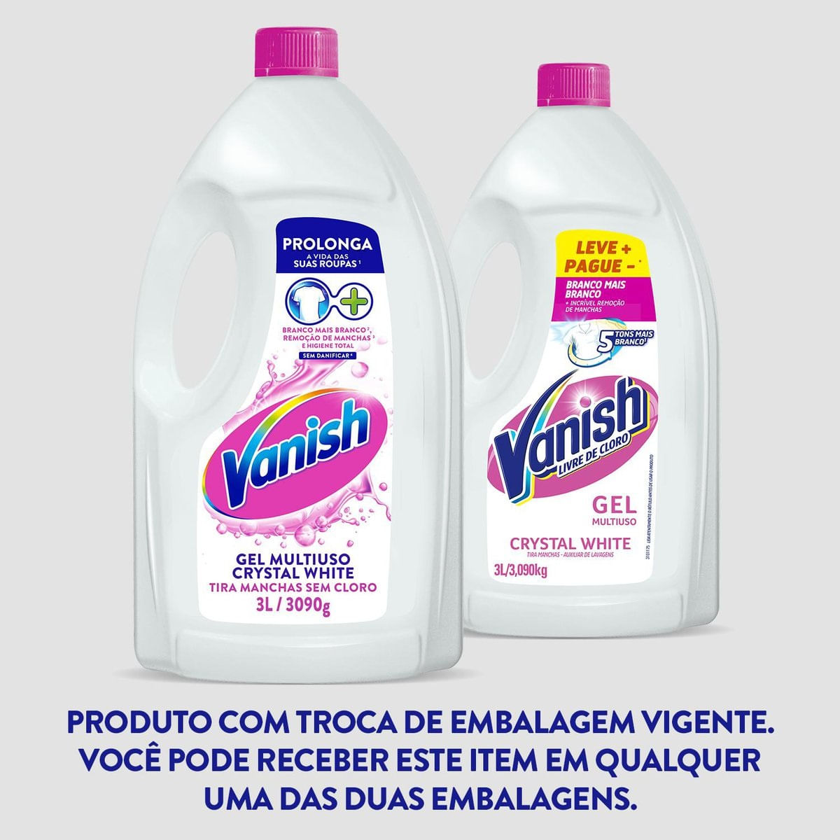 Tira Manchas em Gel Vanish Crystal White para roupas brancas 3L
