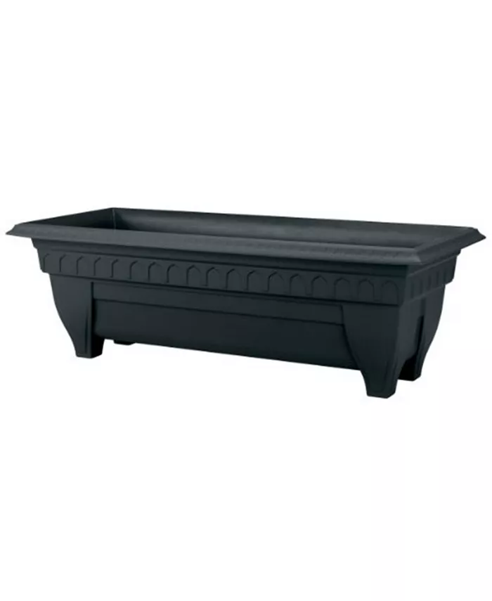 DCN Plastic 1427BK Azura Rectangle Patio Planter Black