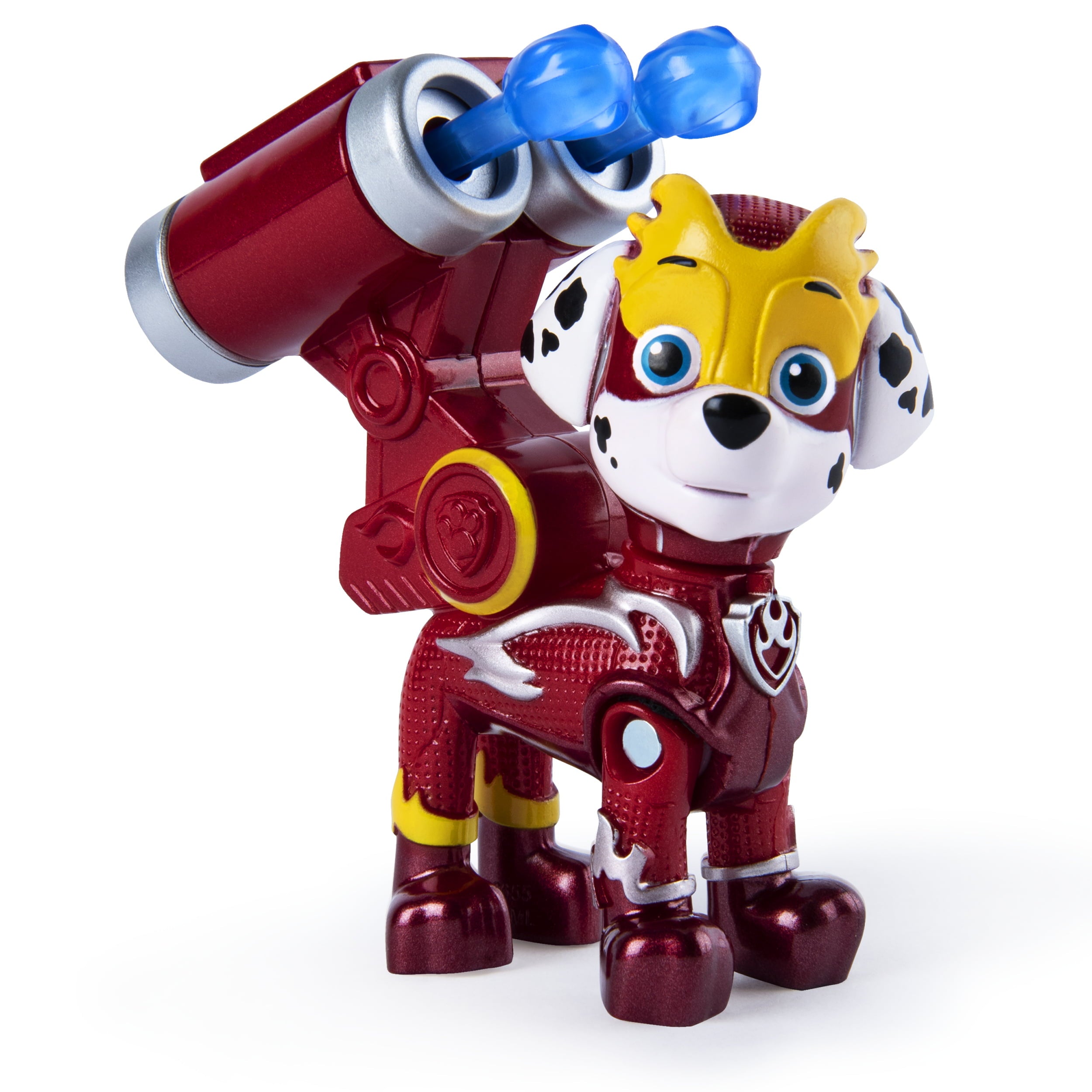 PAW Patrol， Mighty Pups Super PAWs Marshall Figure with Transforming Backpack， for Kids Aged 3 and Up