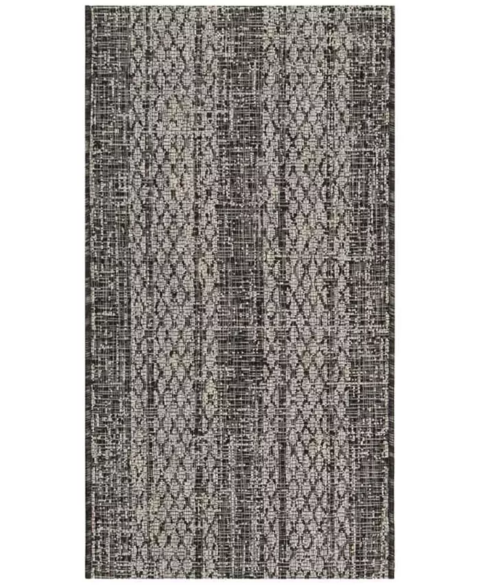 Safavieh Courtyard Light Gray and Black 2' x 3'7