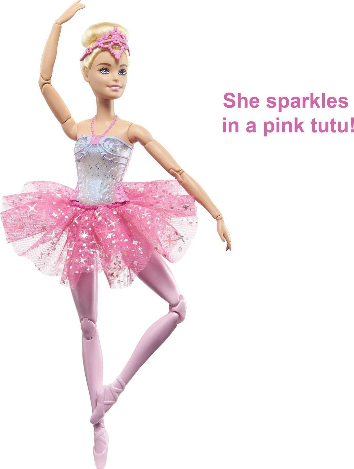 Barbie Dreamtopia Twinkle Lights Ballerina Doll, Blonde with Light-up Feature, Tiara and Tutu