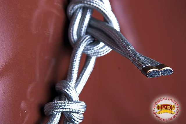 55BH Western Horse Halter Poly Rope Tied Adjustable Silver Hilason