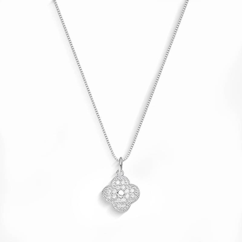 Colar Pingt. Trevo Cravej.  (Inspiração Van Cleef & Arpels)