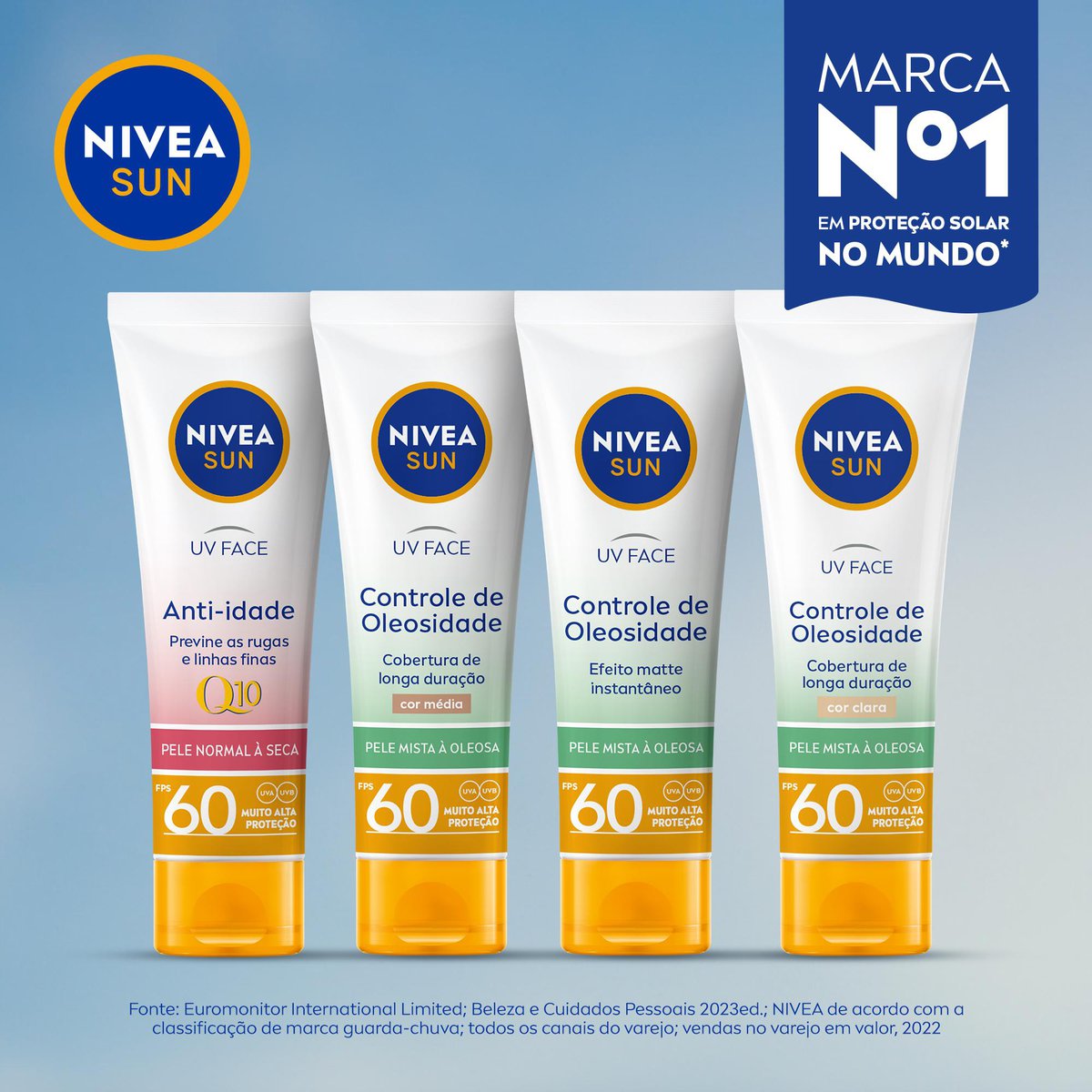 Protetor Solar Facial Beauty Expert Controle de Oleosidade FPS 60 NIVEA SUN 50g