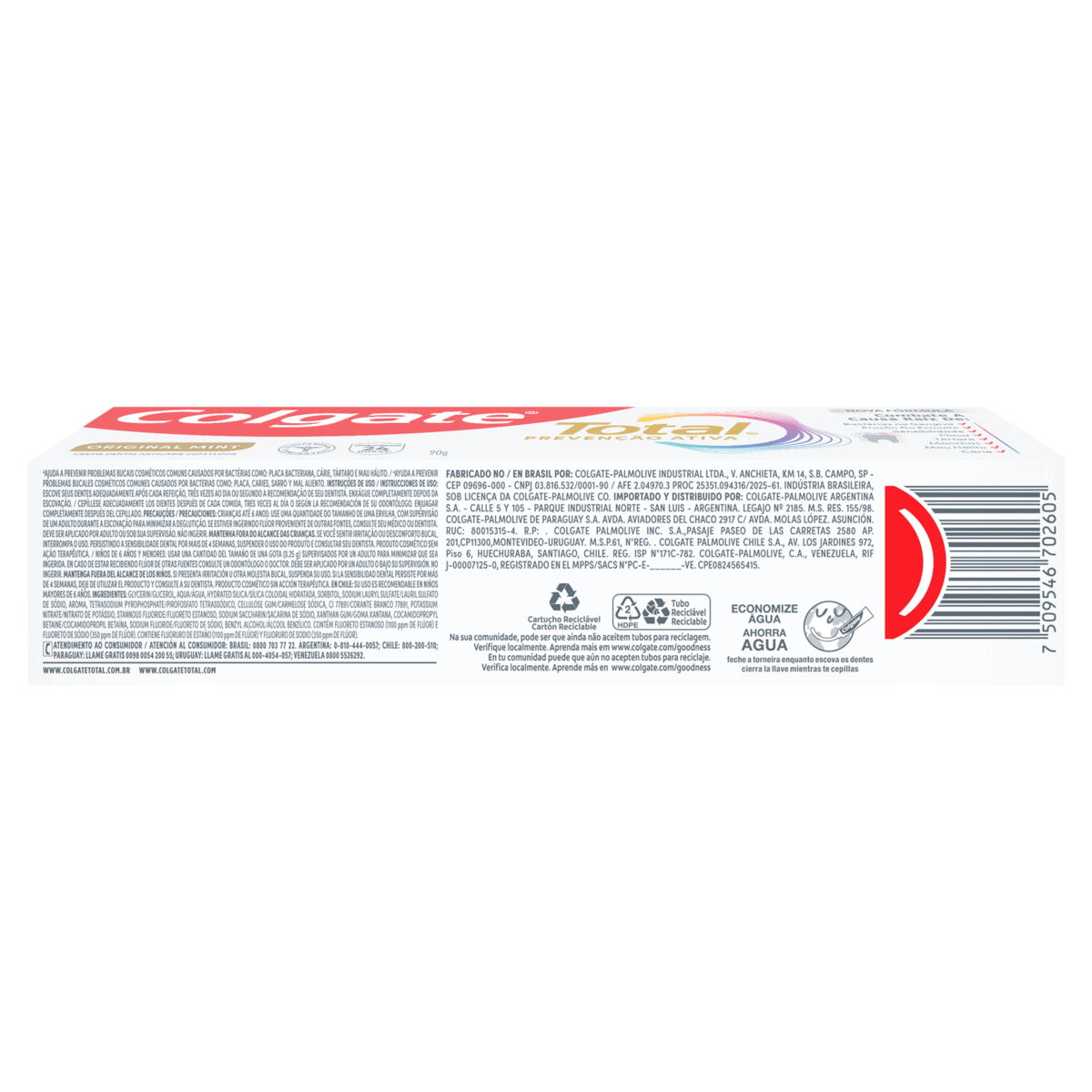 Creme Dental Original Mint Colgate Total Prevencao Ativa Caixa 90g