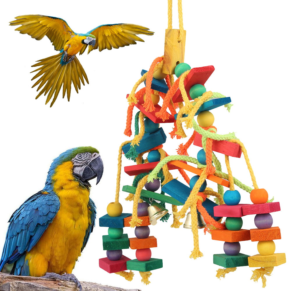 Harupink Parrot Toys Chew Hanging Rope Small Ladder Stand Budgie Cockatiel Cage Bird Toy