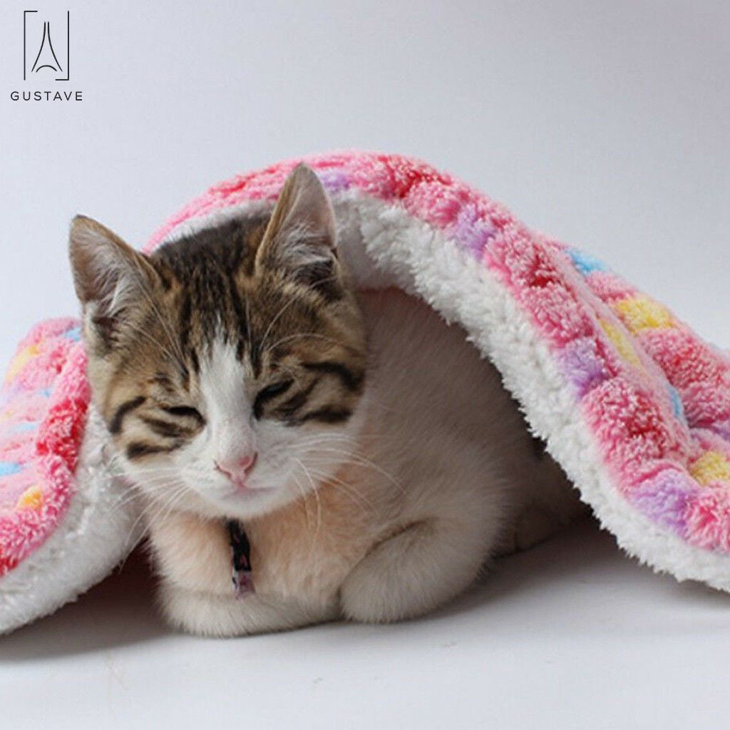 GustaveDesign Large Dog Pet Sleep Mat Soft Warm Reversible Fleece Crate Bed Mat Kennel Pad Cage Cushion for Large Small Medium Dog Cat 