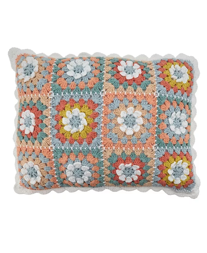 Saro Lifestyle Crochet Decorative Pillow， 12
