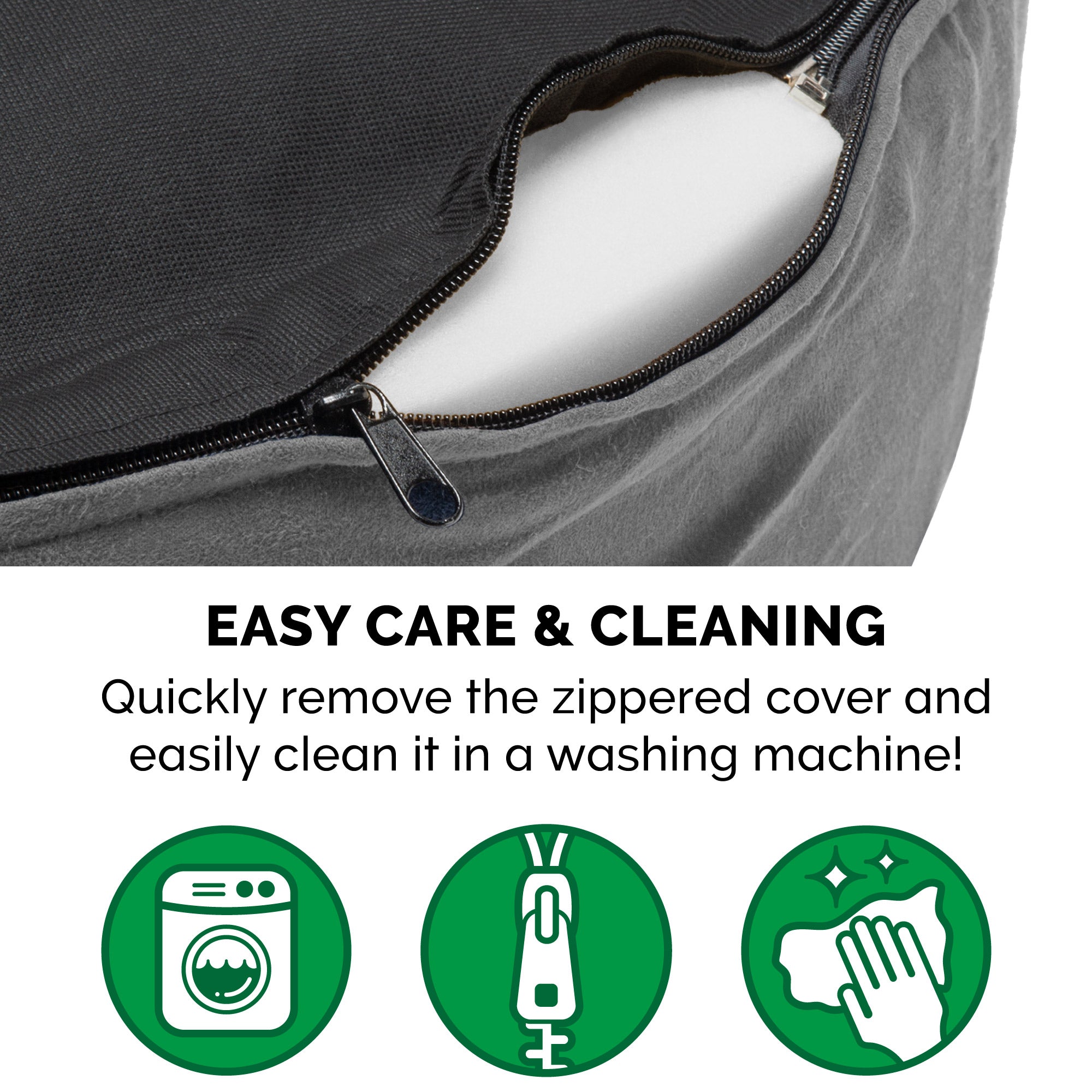 FurHaven | Orthopedic Faux Sheepskin and Suede Oval Pet Bed for Dogs and Cats， Gray， Medium