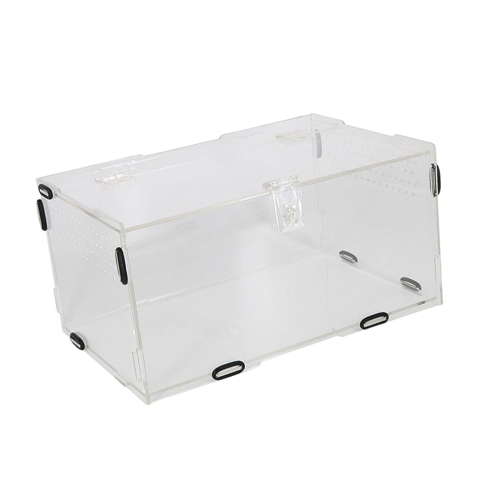 Reptile Breeding Box Container Animal Transport Hamster Feeding Cage Transparent