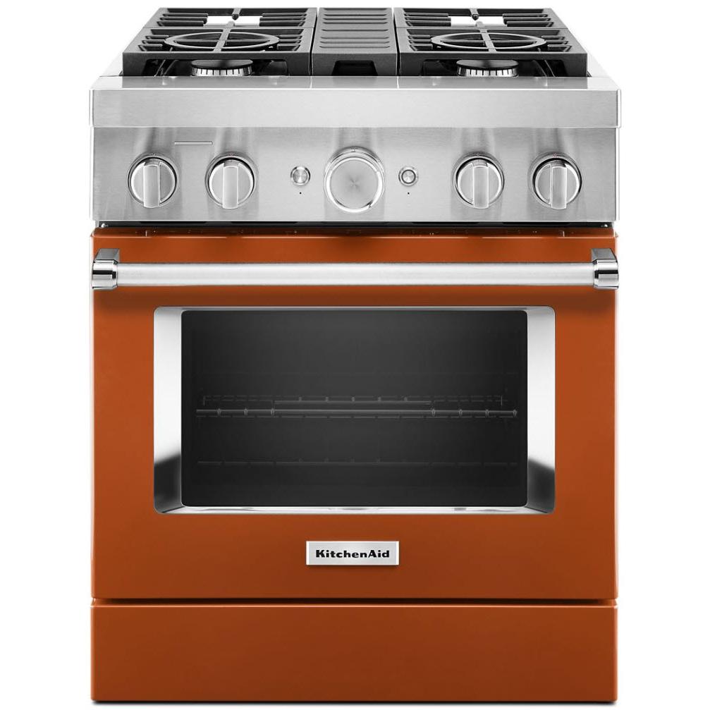 KitchenAid 30-inch Freestanding Dual Fuel Range with Even-Heat�True Convection KFDC500JSC