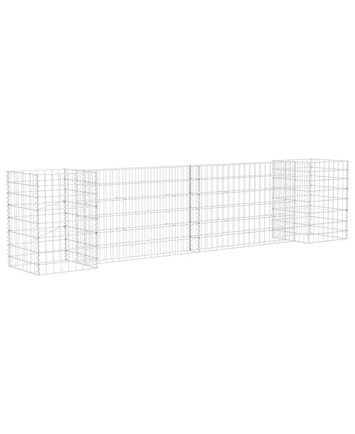 vidaXL H-Shaped Gabion Planter Steel Wire 102.4