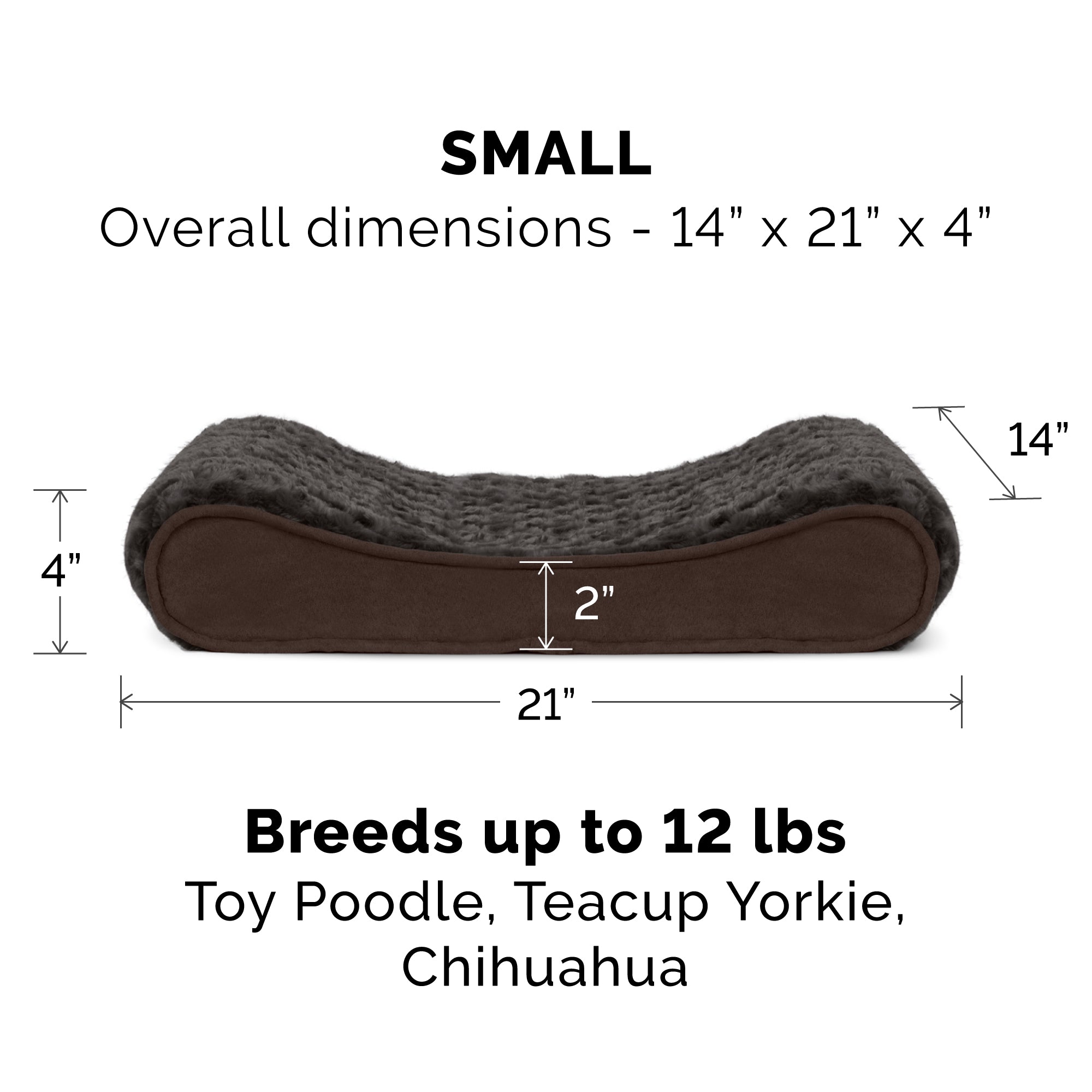 FurHaven Pet Dog Bed | Orthopedic Ultra Plush Luxe Lounger Pet Bed for Dogs and Cats， Chocolate， Small