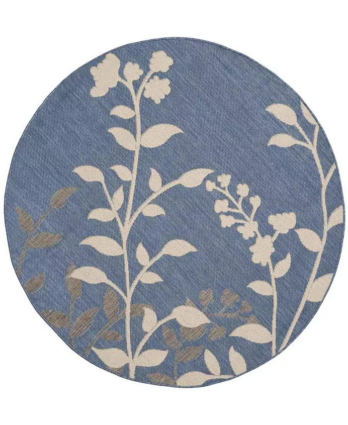 Safavieh Courtyard Blue and Beige 5'3