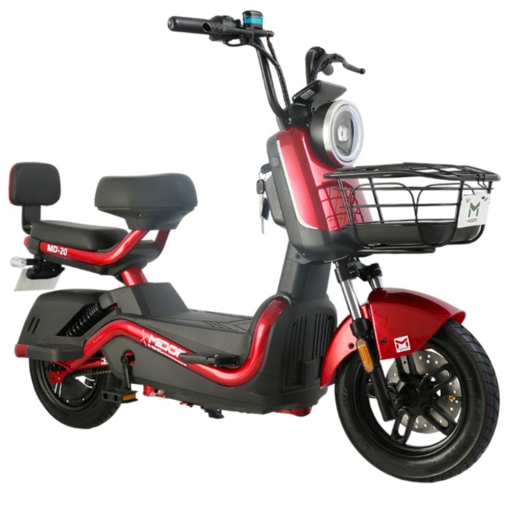 Bicicleta Elétrica Scooter Autopropelida Freio a Disco 650W 48V MD-20 Vermelha Midori