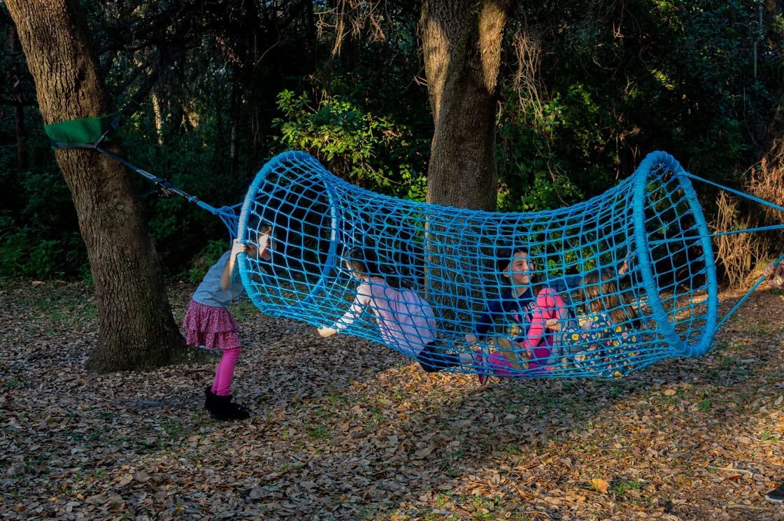 bintiva Outdoor Playground Rope Tunnel - Suspension Crawl Bridge for Children of all Ages