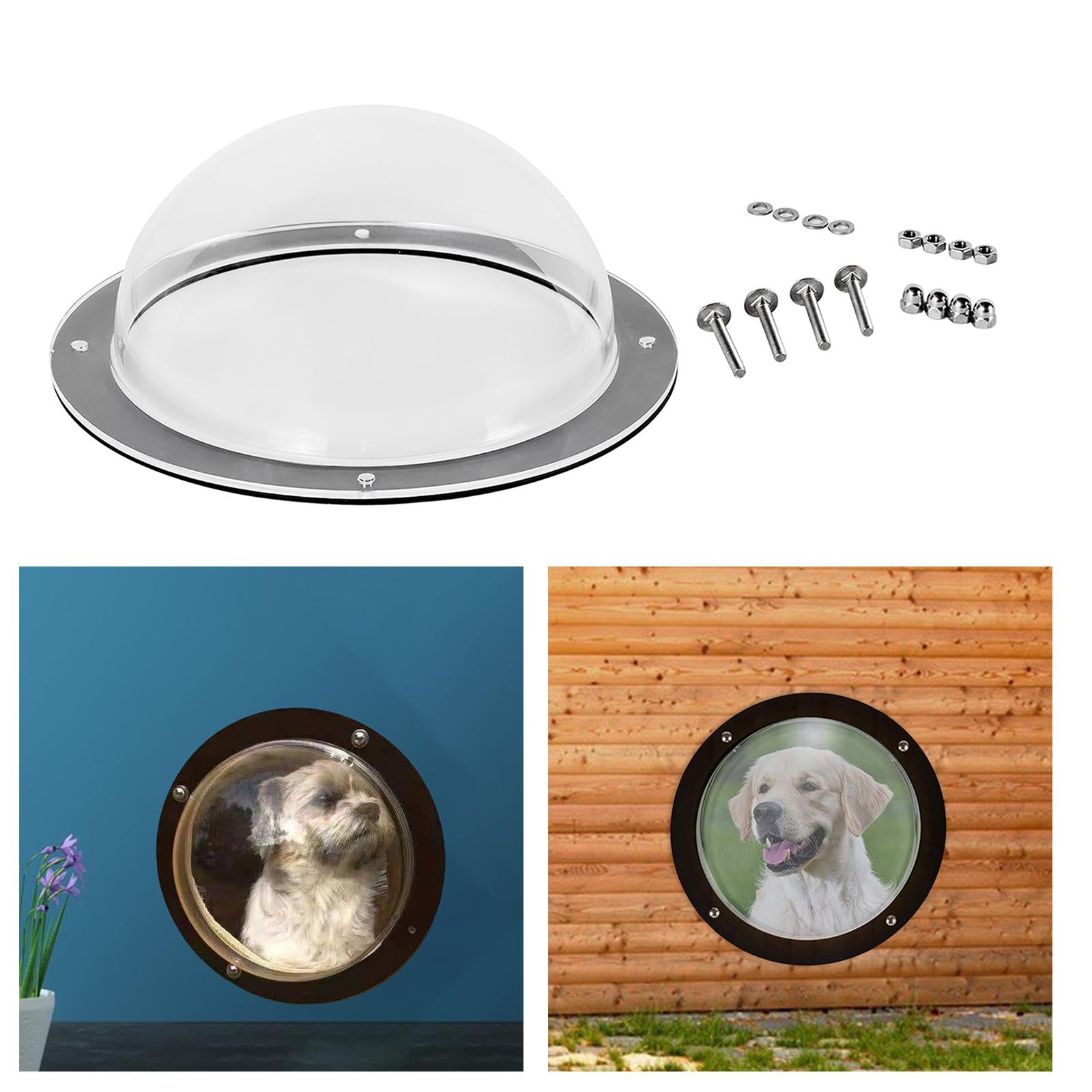 Yard Pet fence Window Cat Bubble Acrylic Clear Dome Window House Garden