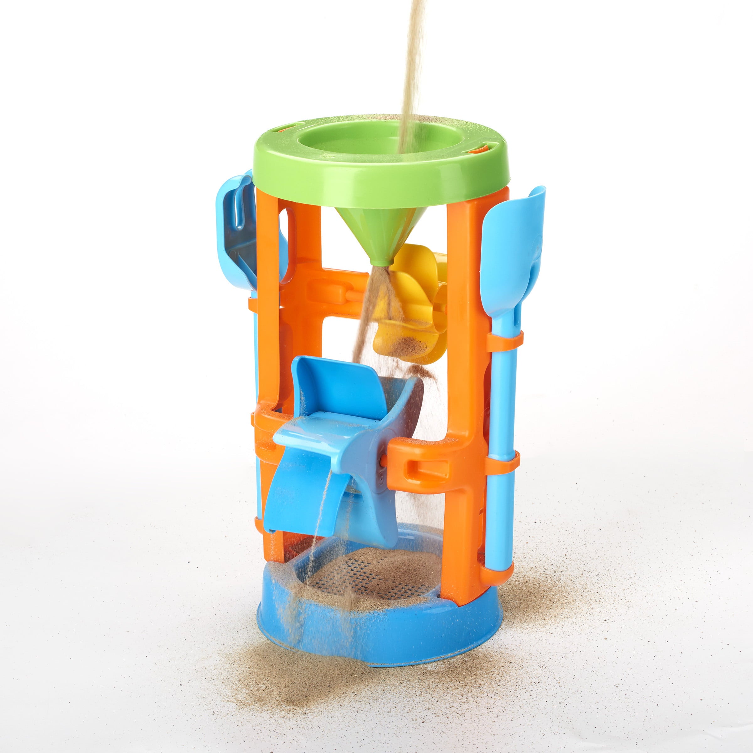 Play Day Kids’ Sand & Water Wheel Tower with Shovel & Rake – Beach Sand Water Toy