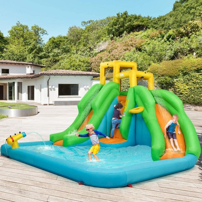Inflatable Water Park Bounce House Kids Castle Jumper with Climbing Wall without Blower