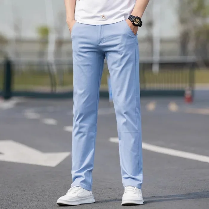 Calça em Sarja Leonardo™ com Tecido Premium e Corte Reto / Minimalismo Refinado e Conforto de Alta Classe!