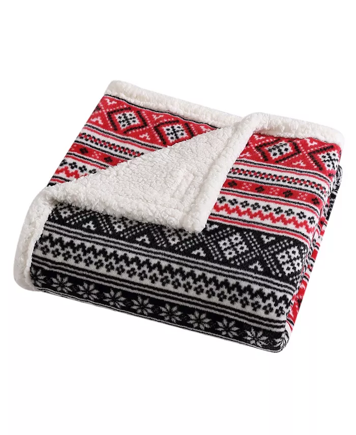 Eddie Bauer Ultra Soft Plush Fleece Reversible Throw Blanket， 60