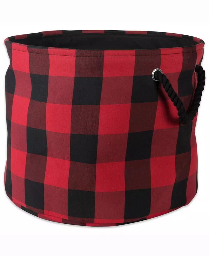 Design Imports Storage Bin Buffalo Check， Round