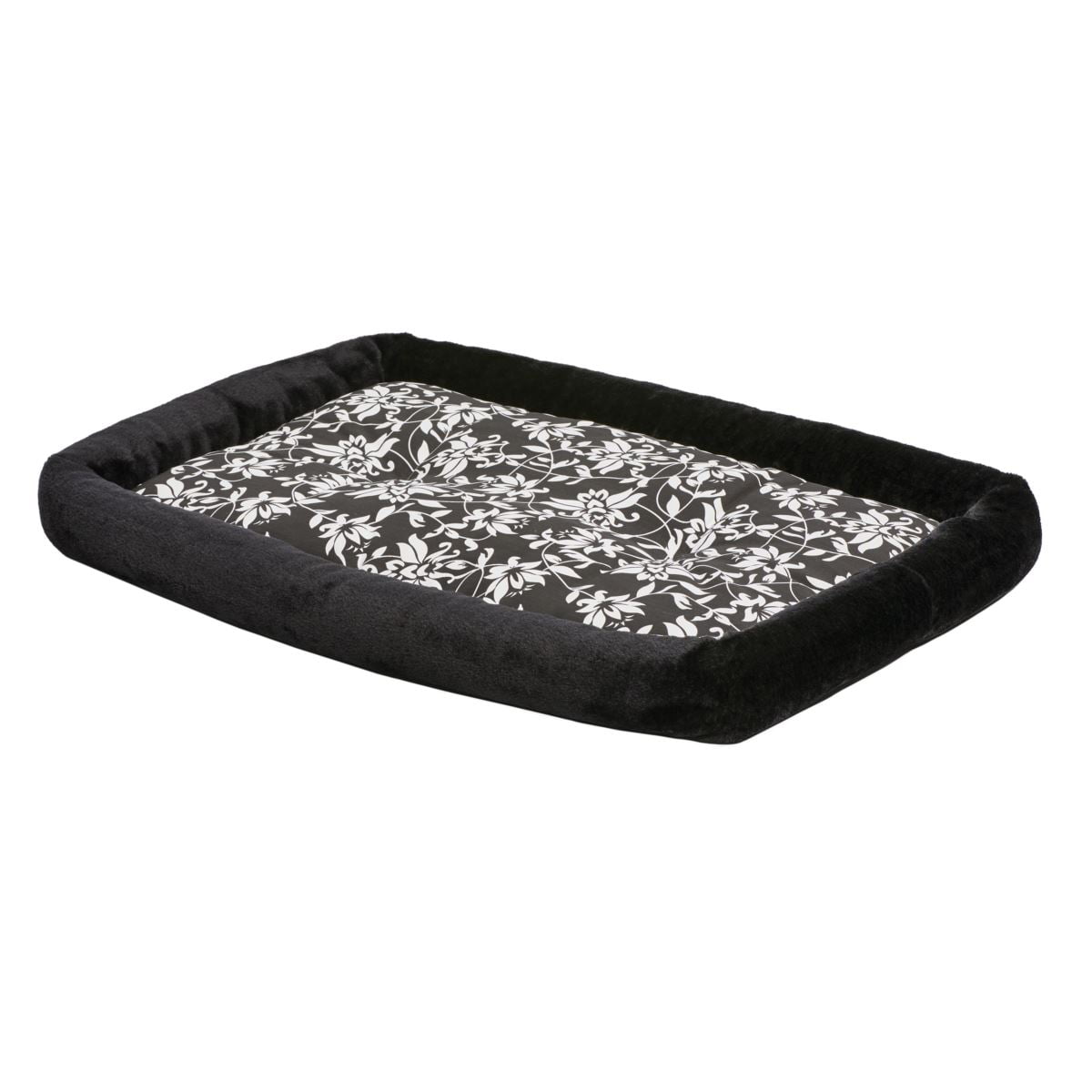 QuietTime® Couture Sofia Bolster Crate Pet Pad Black Color 36 Inch