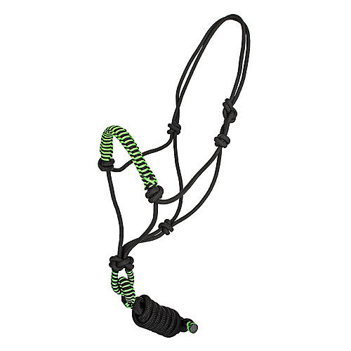 Tabelo Rope Halter w/Lead Black/Lime