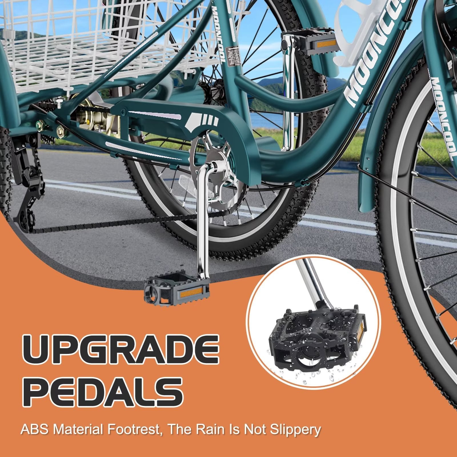 Lilypelle Adult Tricycles 7 Speed 20/24/26 Inch Three Wheel Bike Cruiser Trike with Low-Step Through Frame/Large Basket for Men， Women， Seniors