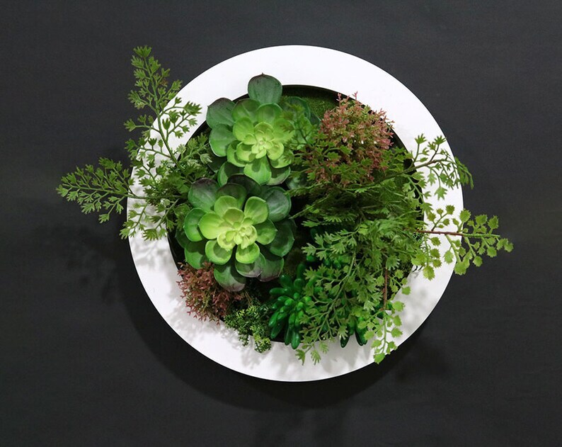 Unique Realistic 3D Rustic Faux Artificial Succulents Wall Art Handmad