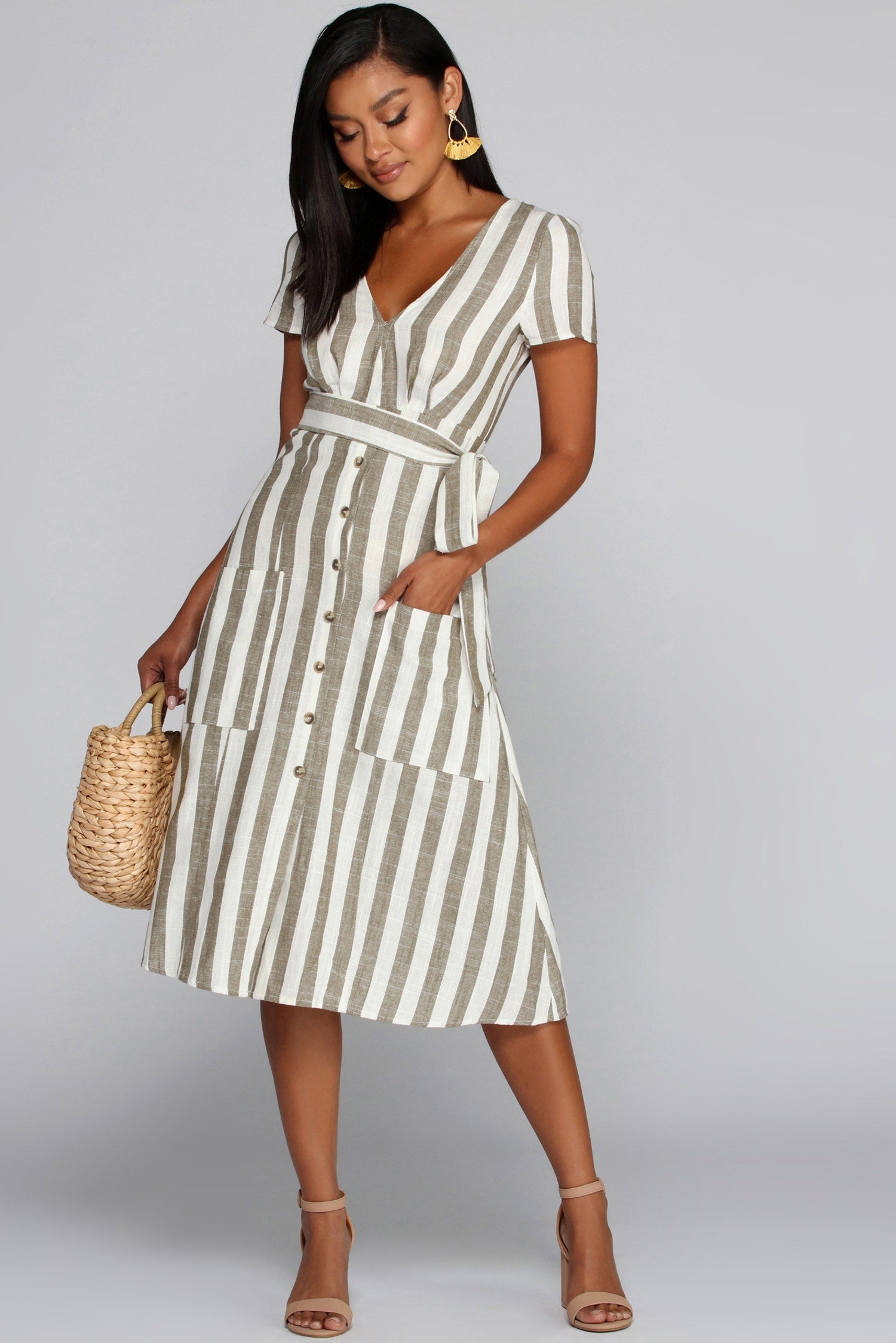 In The Midi Linen Dress