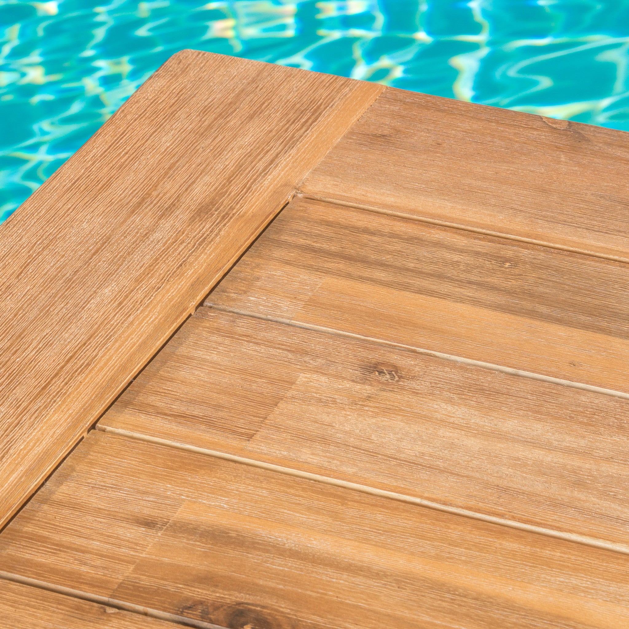 Valverde Outdoor Teak Finish and Brushed Grey Acacia Wood Picnic Dining Set