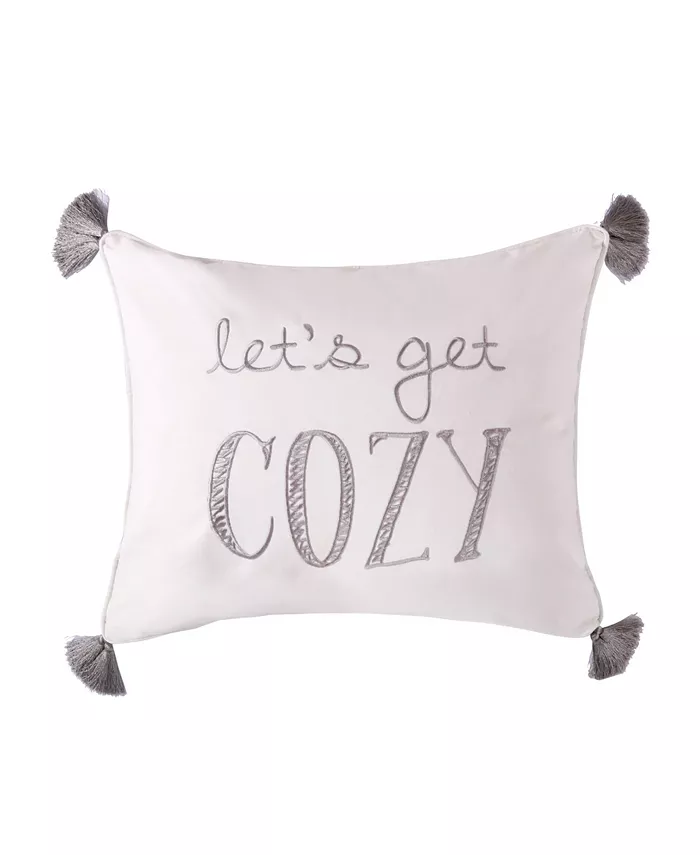 Levtex Camden Let's Get Cozy Tassel Trim Decorative Pillow， 16