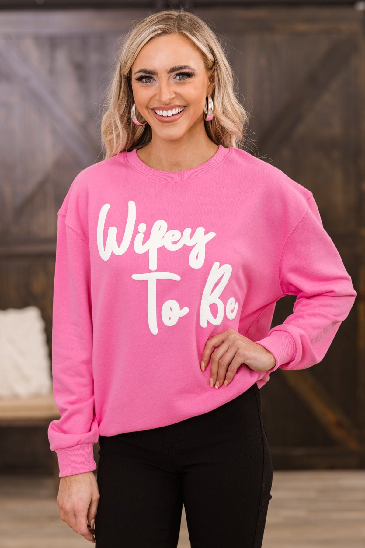Pink Wifey To Be Graphic Sweatshirt