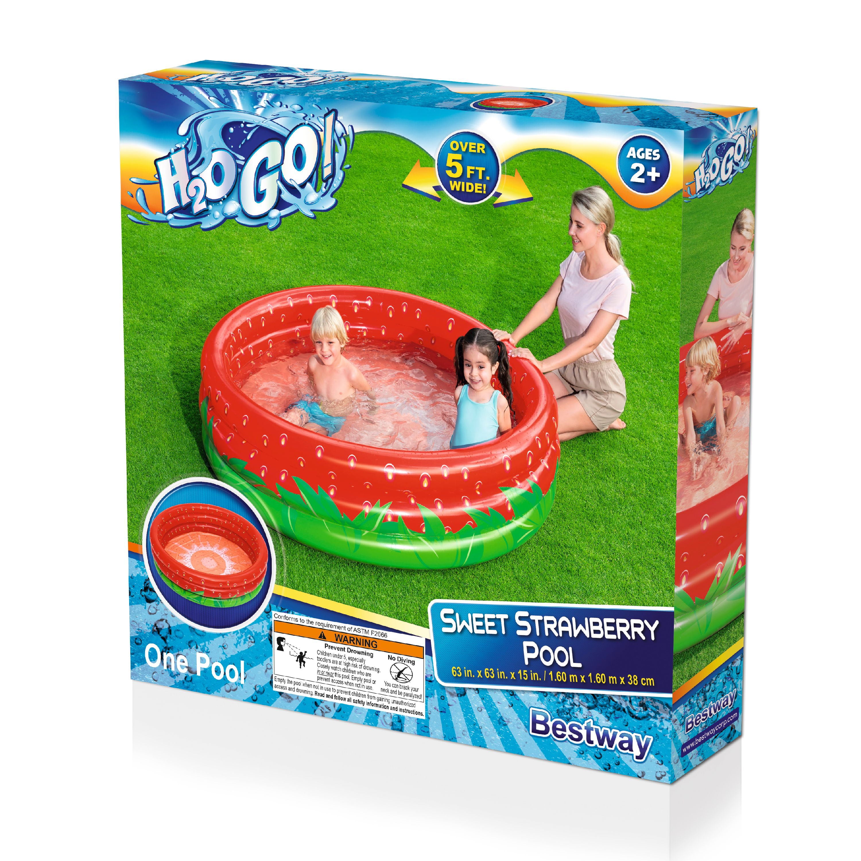 H2OGO! Sweet Strawberry Round Above-Ground Inflatable Play Pool