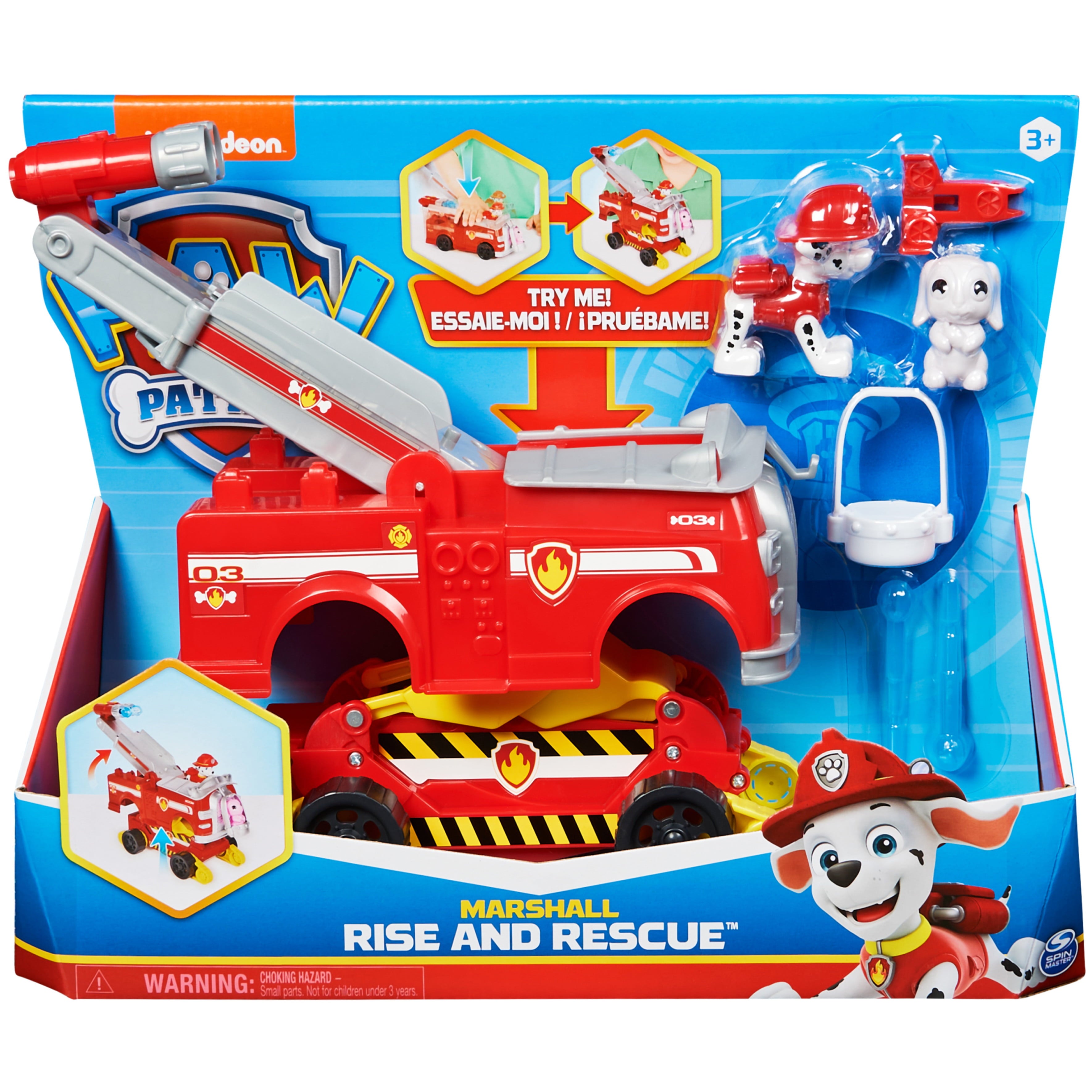 PAW Patrol: Rise and Rescue Transforming Vehicle with Marshall Figure， For Ages 3 and up