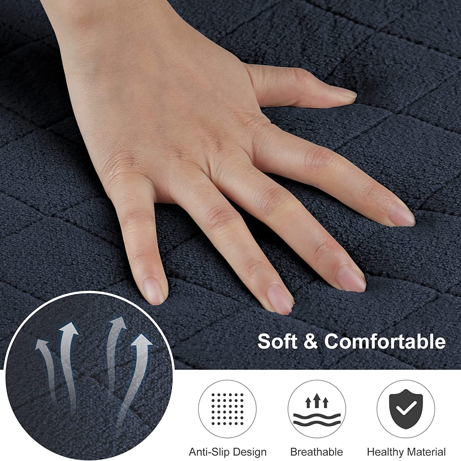 PROCIPE Large Dog Bed Soft Crate Mat Washable Cozy Kennel Pads for Large Medium Pets Sleeping