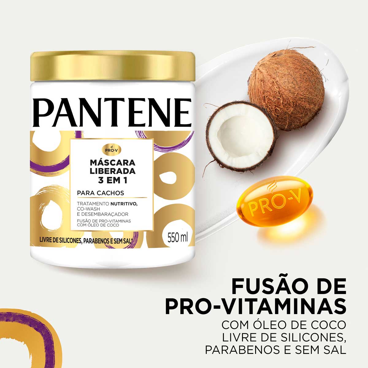 Mascara Pantene Pro-Vitaminas 3 em 1 Liberada 550ml