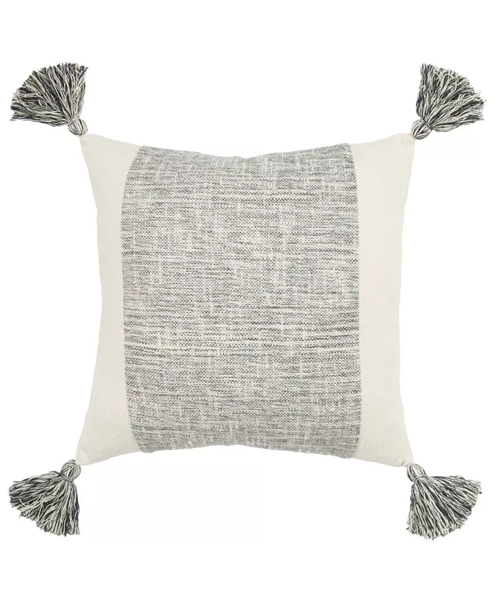 Rizzy Home Grid Polyester Filled Decorative Pillow， 20