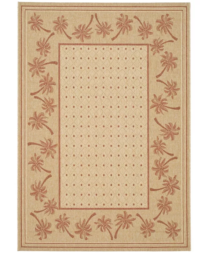 Safavieh Courtyard Ivory and Rust 4' x 5'7