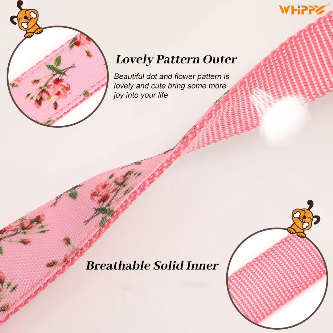 WHIPPY Dog Collar with Quick Release Buckle， Cute Girl Dog Collar for Small Medium Large Dogs