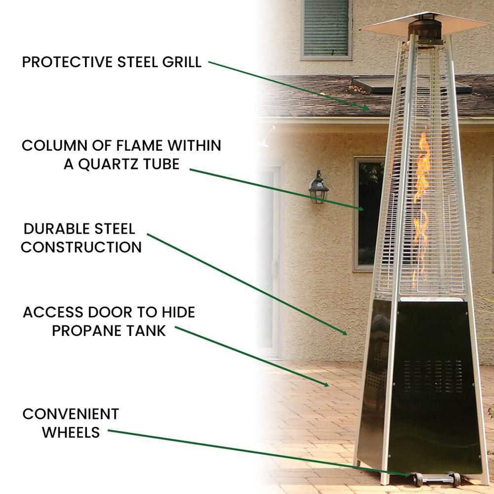 Hanover 7 ft. 42,000 BTU Black Pyramid Propane Gas Patio Heater HAN101BLK