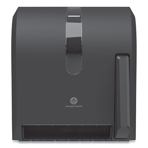 Georgia Pacific GP Hygienic Push-Paddle Roll Towel Dispenser | 13 x 10 x 14.4， Black | GPC54338A