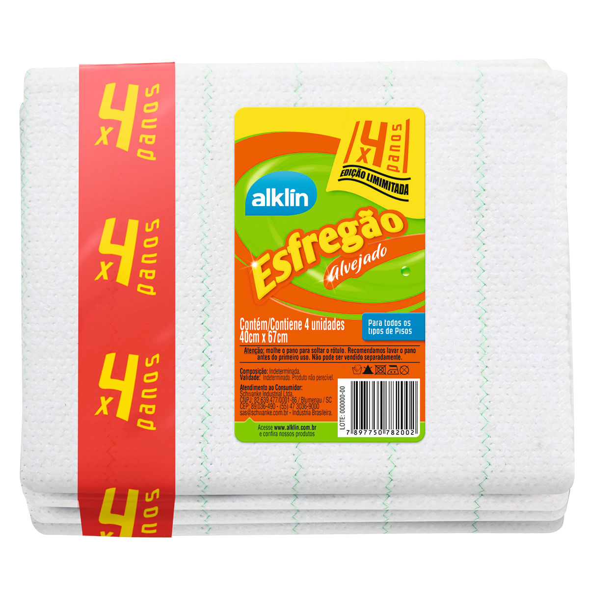 Conjunto de Panos 4 Pecas em Algodao 764787 Branco Alklin