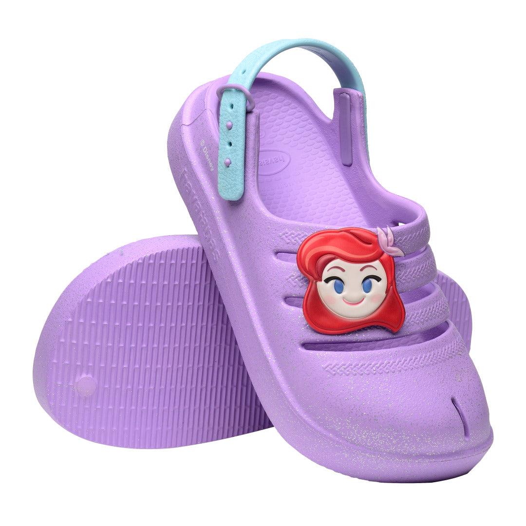 Chinelo Clog Havaianas Infantil Princesa Ariel Roxo