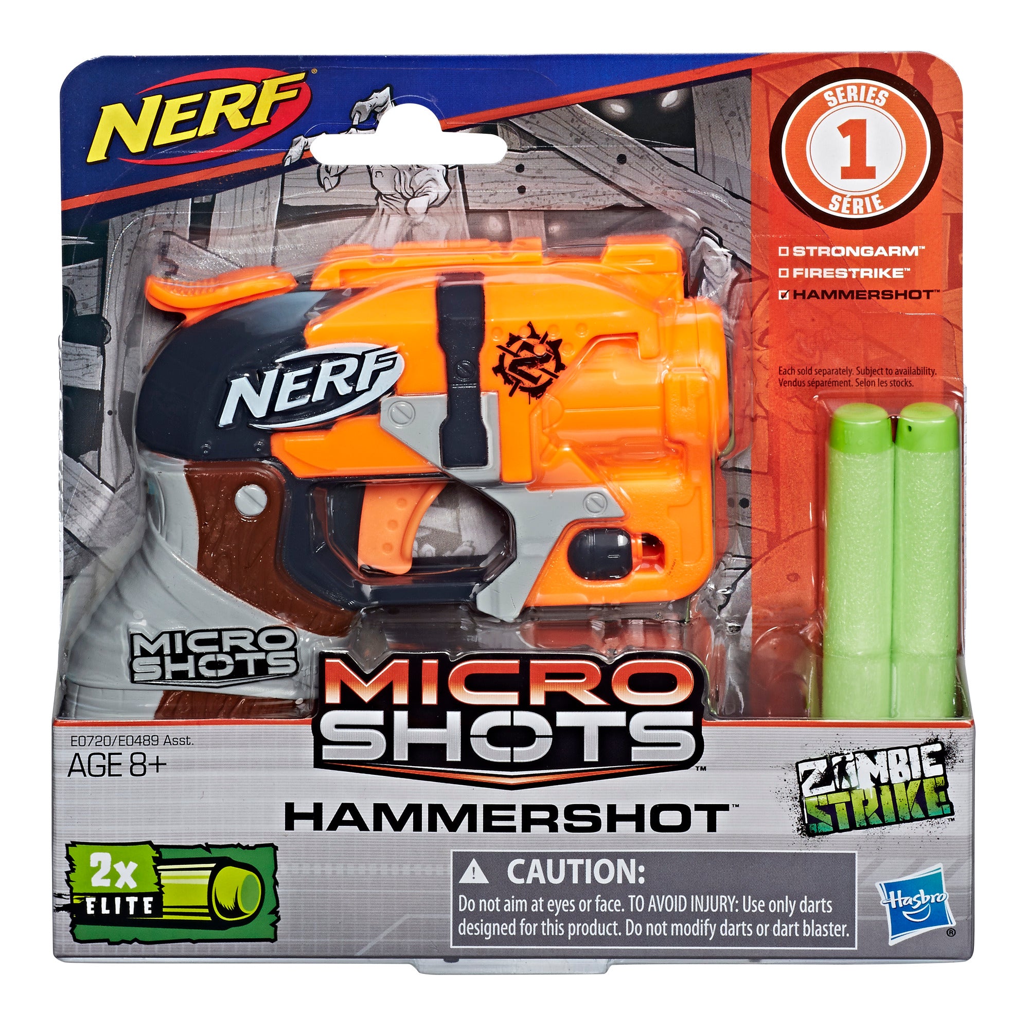 Nerf MicroShots Zombie Strike Hammershot, Ages 8 and Up