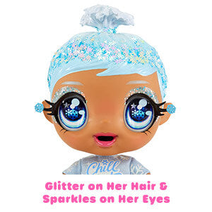 Glitter Babyz January Snowflake Baby (Blue) with 3 Magical Color Changes, Gift Toy for Girls Ages 3 4 5+