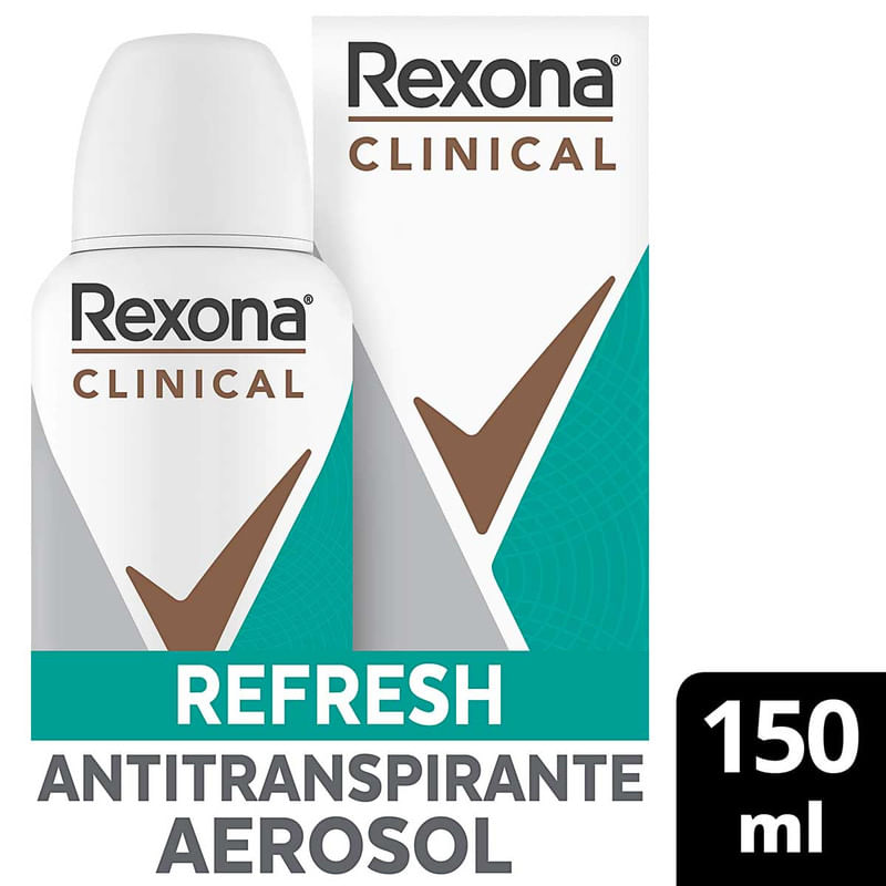 Antitranspirante Aerossol Refresh Rexona Clinical 150ml Spray